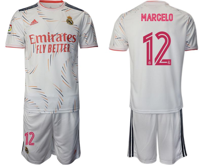 Men 2021-2022 Club Real Madrid home white #12 Adidas Soccer Jersey->real madrid jersey->Soccer Club Jersey